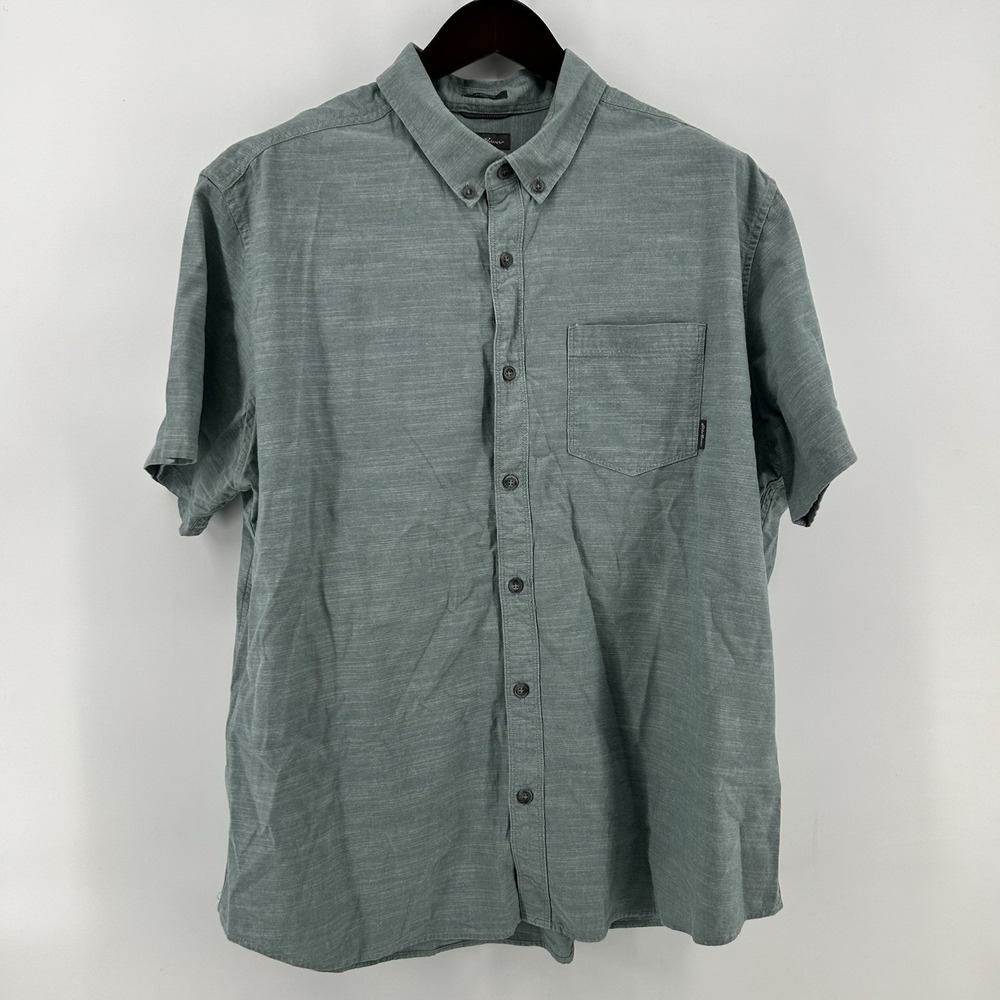 Eddie Bauer Linen Blend Shirt Mens 2XL Sage Green Classic Fit Dadcore Coastal